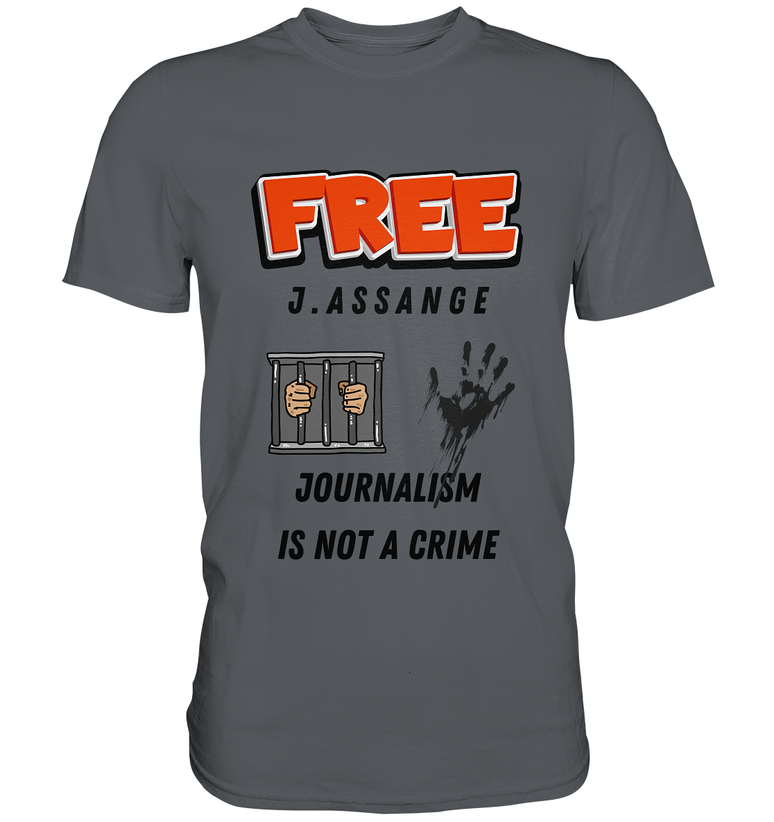 FREE J. ASSANGE - JOURNALISM IS NOT CRIME (2 Grafiken) - Ladies Collection 21% Rabatt bis zum Halving 2024) - Premium Shirt