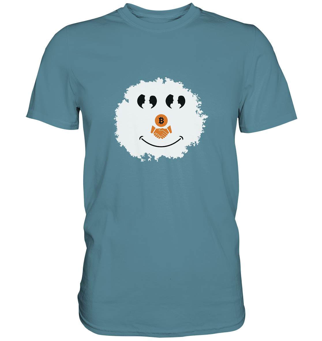 BITCOIN Augen Gespräch handshake SMILEY - Premium Shirt