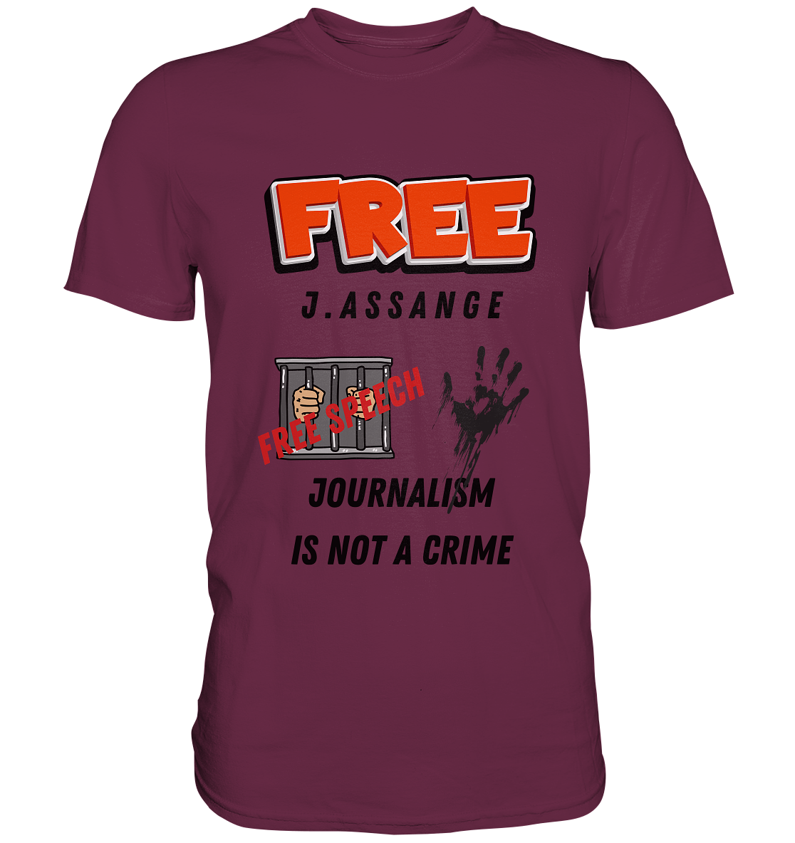 FREE J.ASSANGE - JOURNALISM IS NOT A CRIME # FREE SPEECH (2 GRAFIKEN) - Ladies Collection 21% Rabatt bis zum Halving 2024) - Premium Shirt