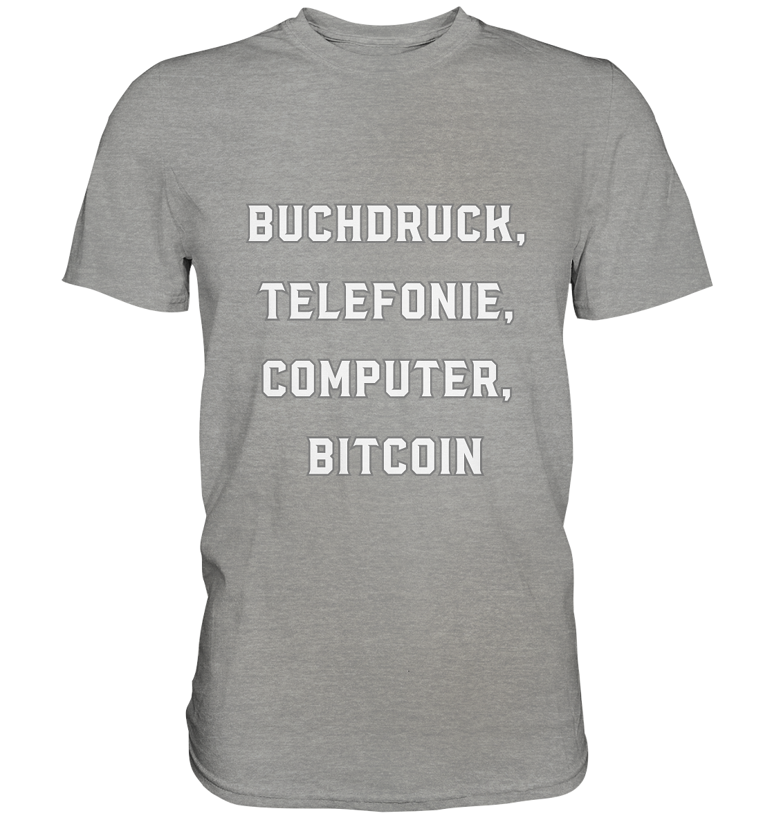 Buchdruck, Telefonie, Computer, Bitcoin  - Premium Shirt