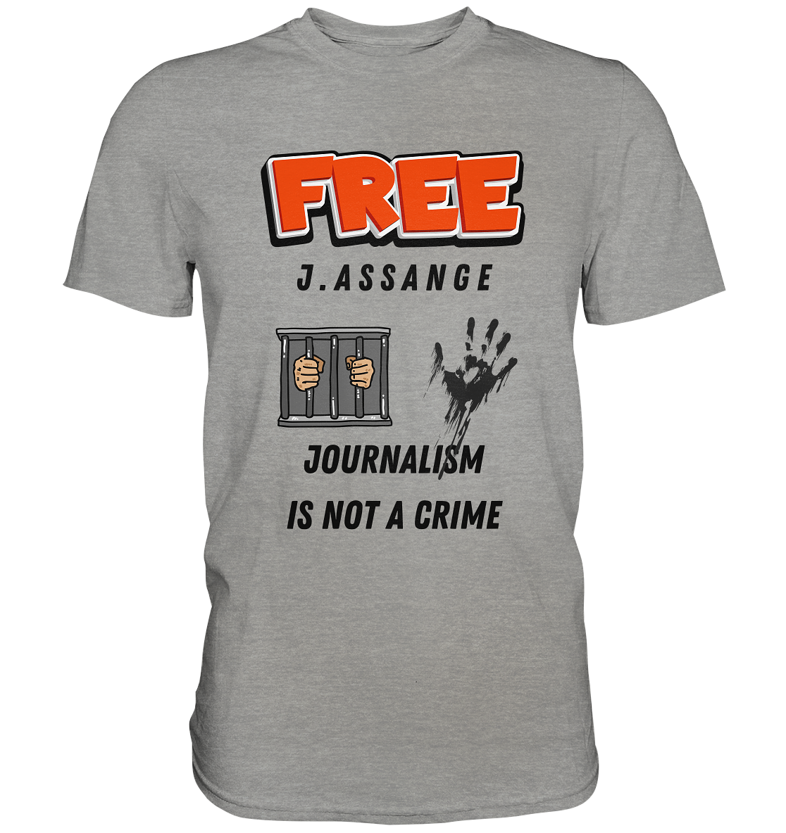 FREE J.ASSANGE - JOURNALISM IS NOT A CRIME (2 GRAFIKEN) - Premium Shirt