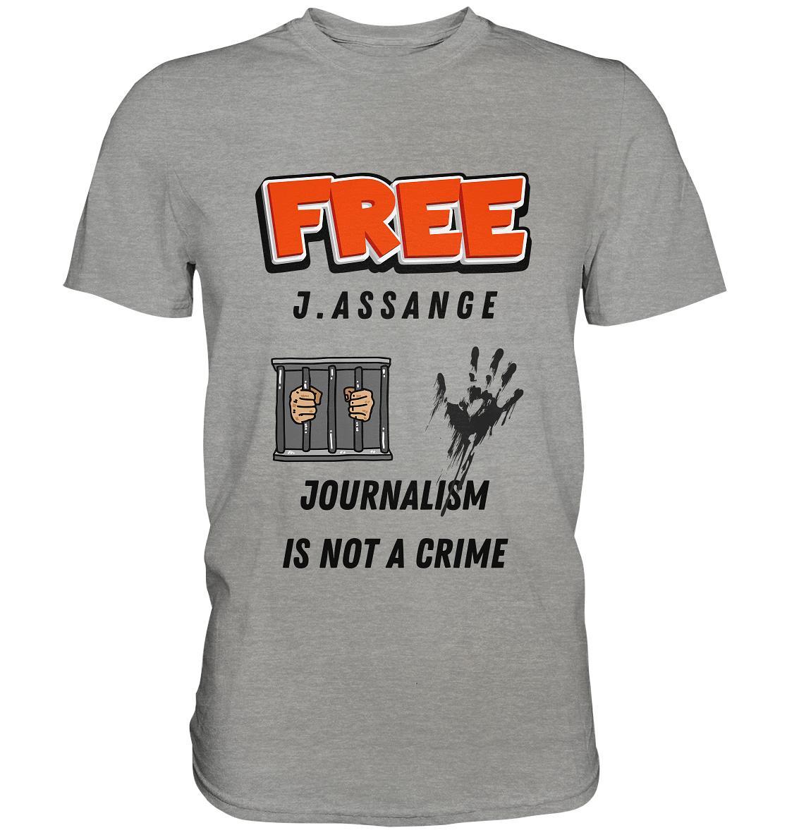 FREE J. ASSANGE - JOURNALISM IS NOT CRIME (2 Grafiken) - Ladies Collection 21% Rabatt bis zum Halving 2024) - Premium Shirt