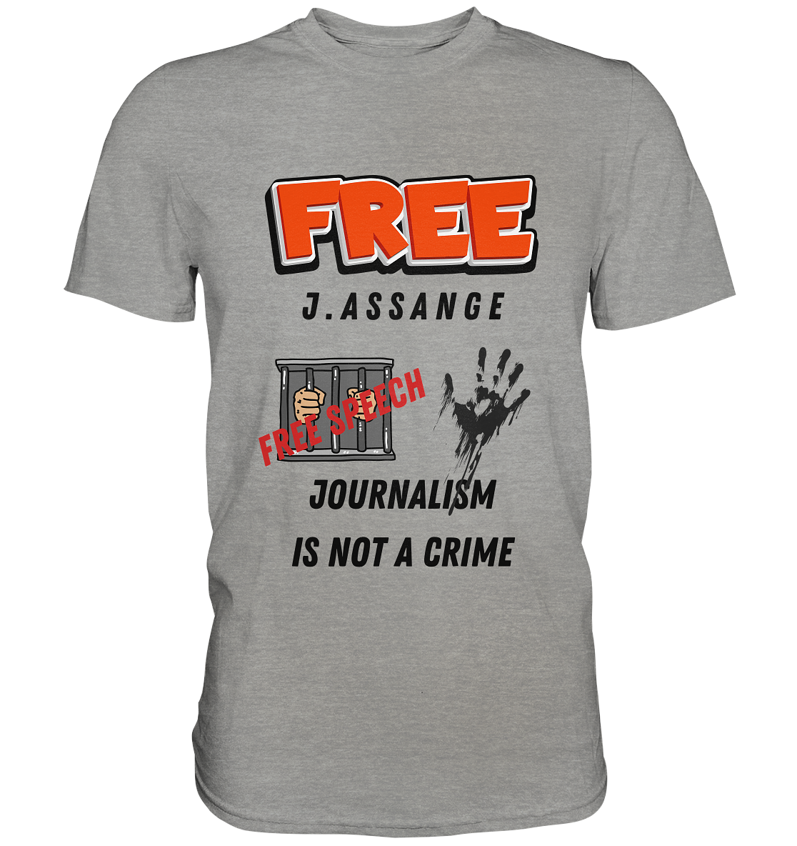 FREE J.ASSANGE - JOURNALISM IS NOT A CRIME # FREE SPEECH (2 GRAFIKEN) - Ladies Collection 21% Rabatt bis zum Halving 2024) - Premium Shirt