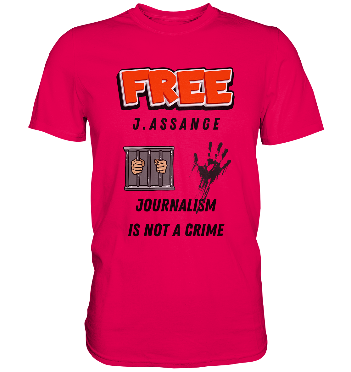 FREE J.ASSANGE - JOURNALISM IS NOT A CRIME (2 GRAFIKEN) - Premium Shirt