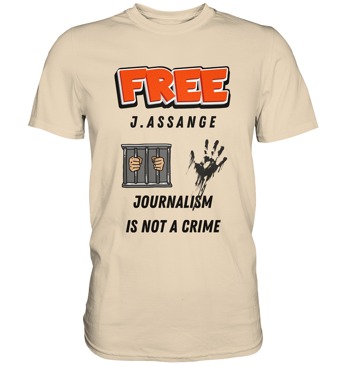 FREE J.ASSANGE - JOURNALISM IS NOT A CRIME (2 GRAFIKEN) - Premium Shirt