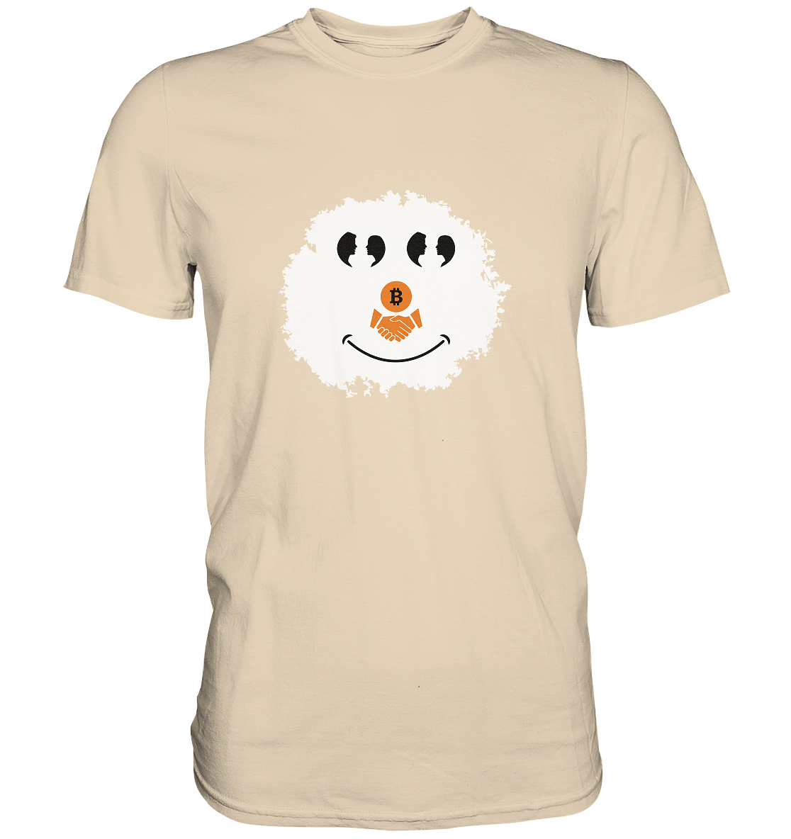 BITCOIN Augen Gespräch handshake SMILEY - Premium Shirt