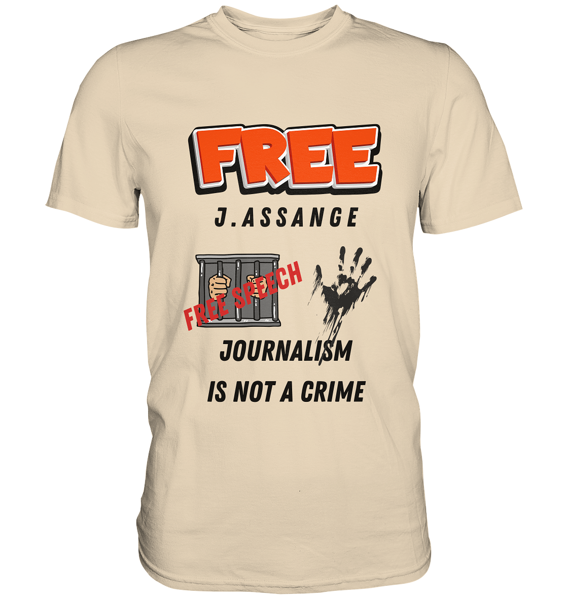 FREE J.ASSANGE - JOURNALISM IS NOT A CRIME # FREE SPEECH (2 GRAFIKEN) - Ladies Collection 21% Rabatt bis zum Halving 2024) - Premium Shirt