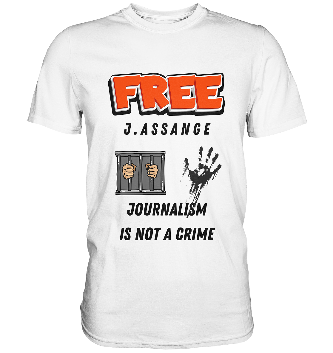 FREE J. ASSANGE - JOURNALISM IS NOT CRIME (2 Grafiken) - Ladies Collection 21% Rabatt bis zum Halving 2024) - Premium Shirt