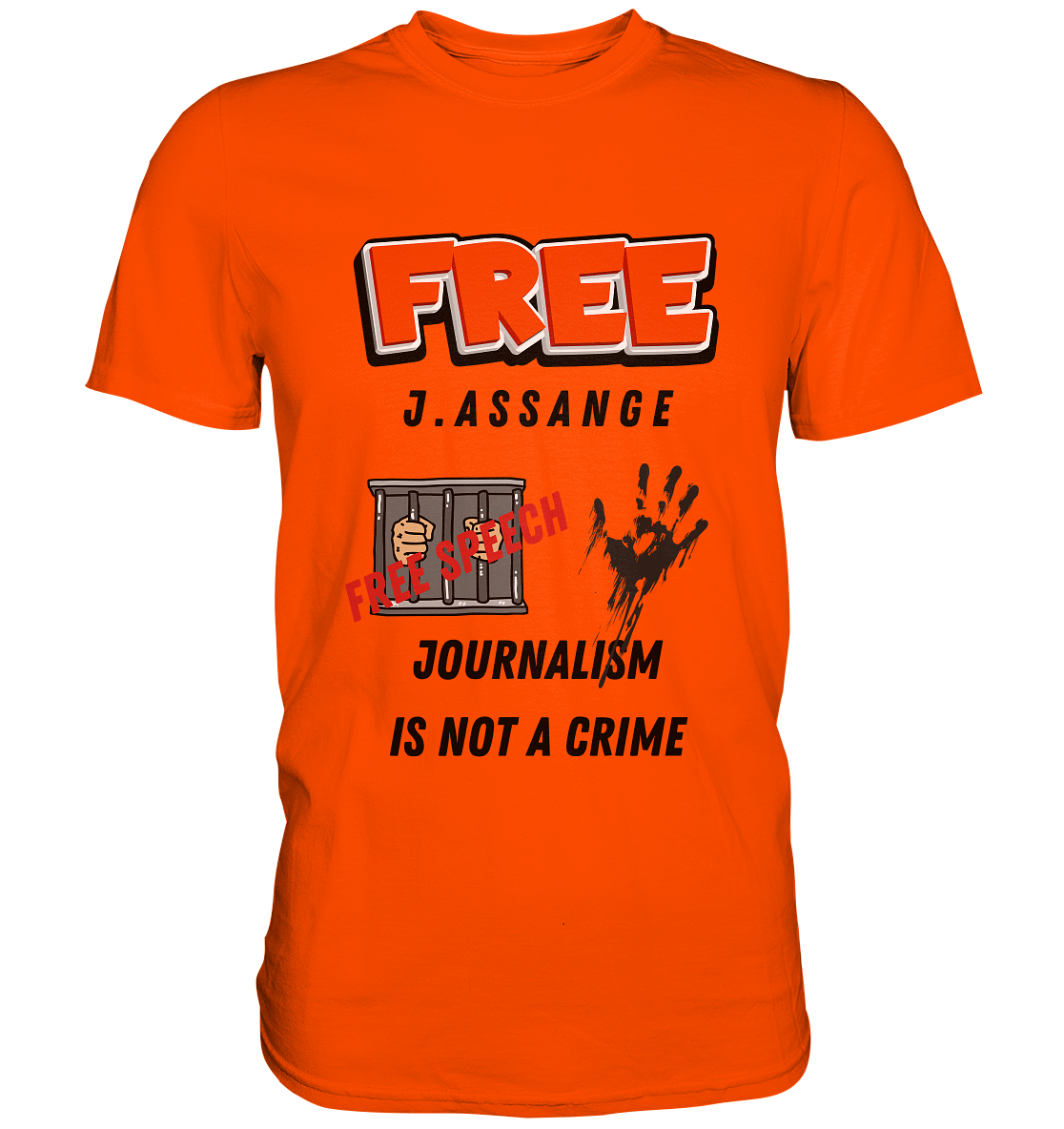 FREE J.ASSANGE - JOURNALISM IS NOT A CRIME # FREE SPEECH (2 GRAFIKEN) - Ladies Collection 21% Rabatt bis zum Halving 2024) - Premium Shirt