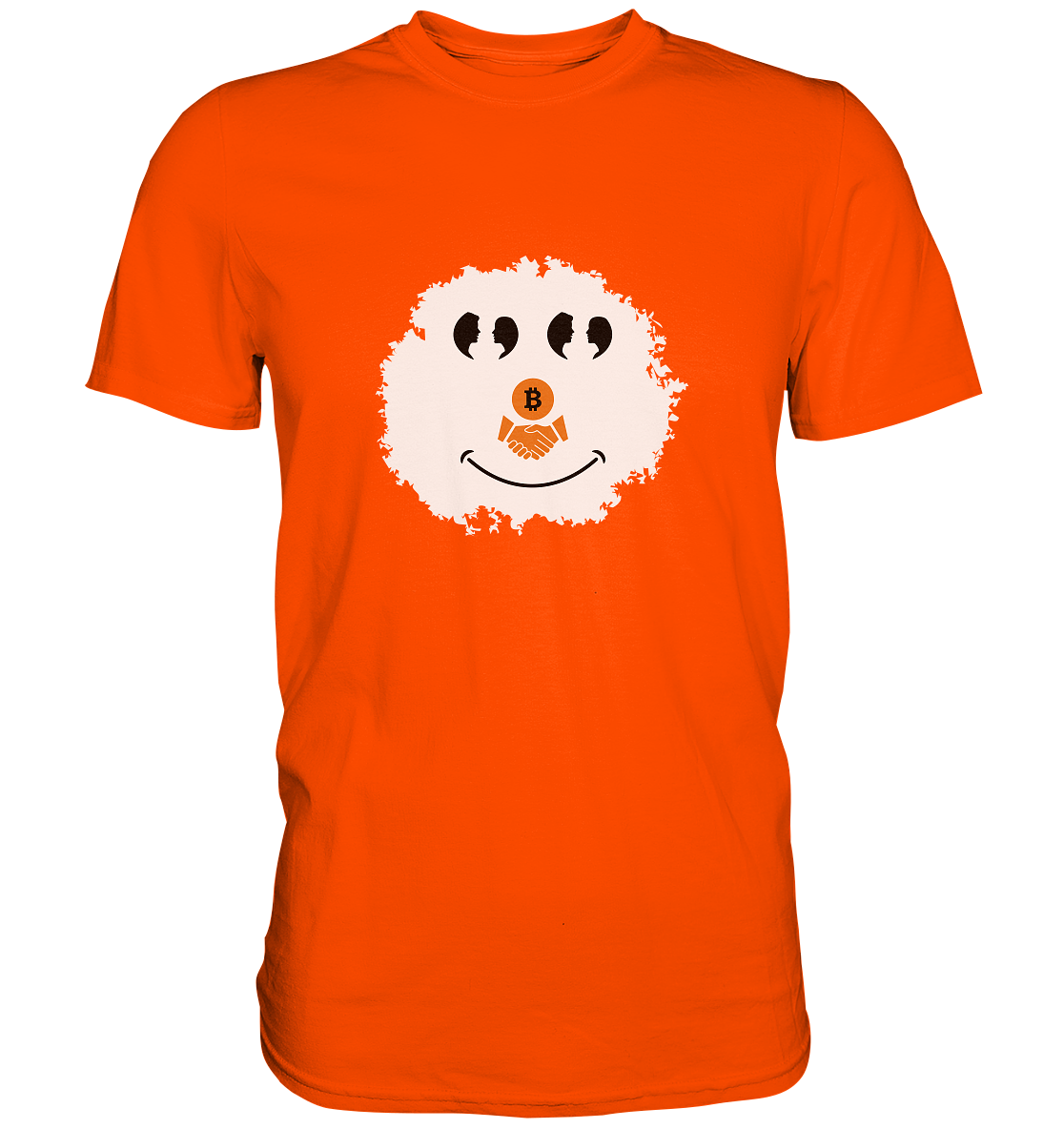 BITCOIN Augen Gespräch handshake SMILEY - Premium Shirt