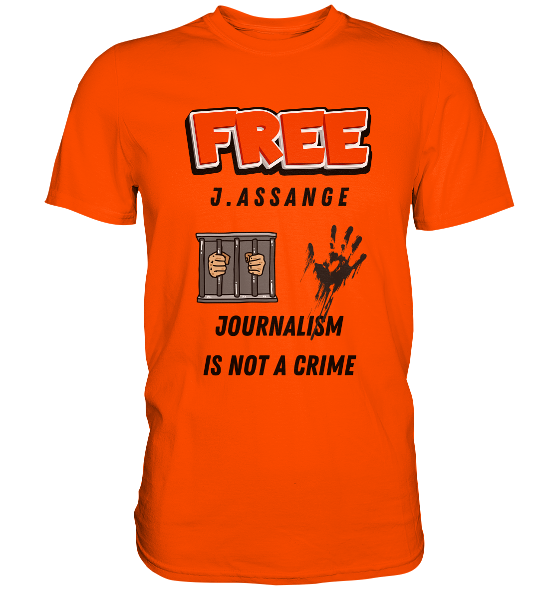 FREE J.ASSANGE - JOURNALISM IS NOT A CRIME (2 GRAFIKEN) - Premium Shirt