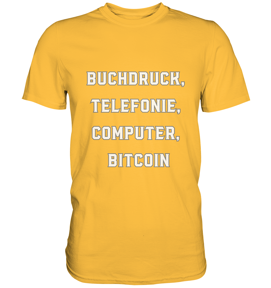 Buchdruck, Telefonie, Computer, Bitcoin  - Premium Shirt