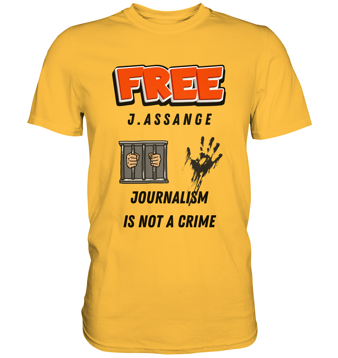 FREE J.ASSANGE - JOURNALISM IS NOT A CRIME (2 GRAFIKEN) - Premium Shirt