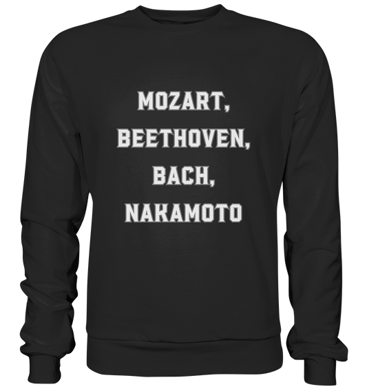 MOZART, BEETHOVEN, BACH, NAKAMOTO  - Premium Sweatshirt