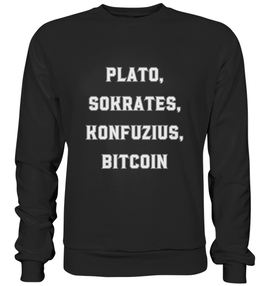 PLATO, SOKRATES, KONFUZIUS, BITCOIN  - Premium Sweatshirt