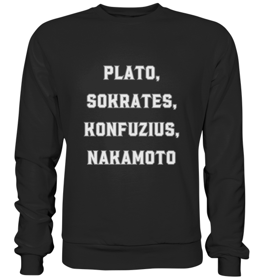 PLATO, SOKRATES, KONFUZIUS, NAKAMOTO  - Premium Sweatshirt