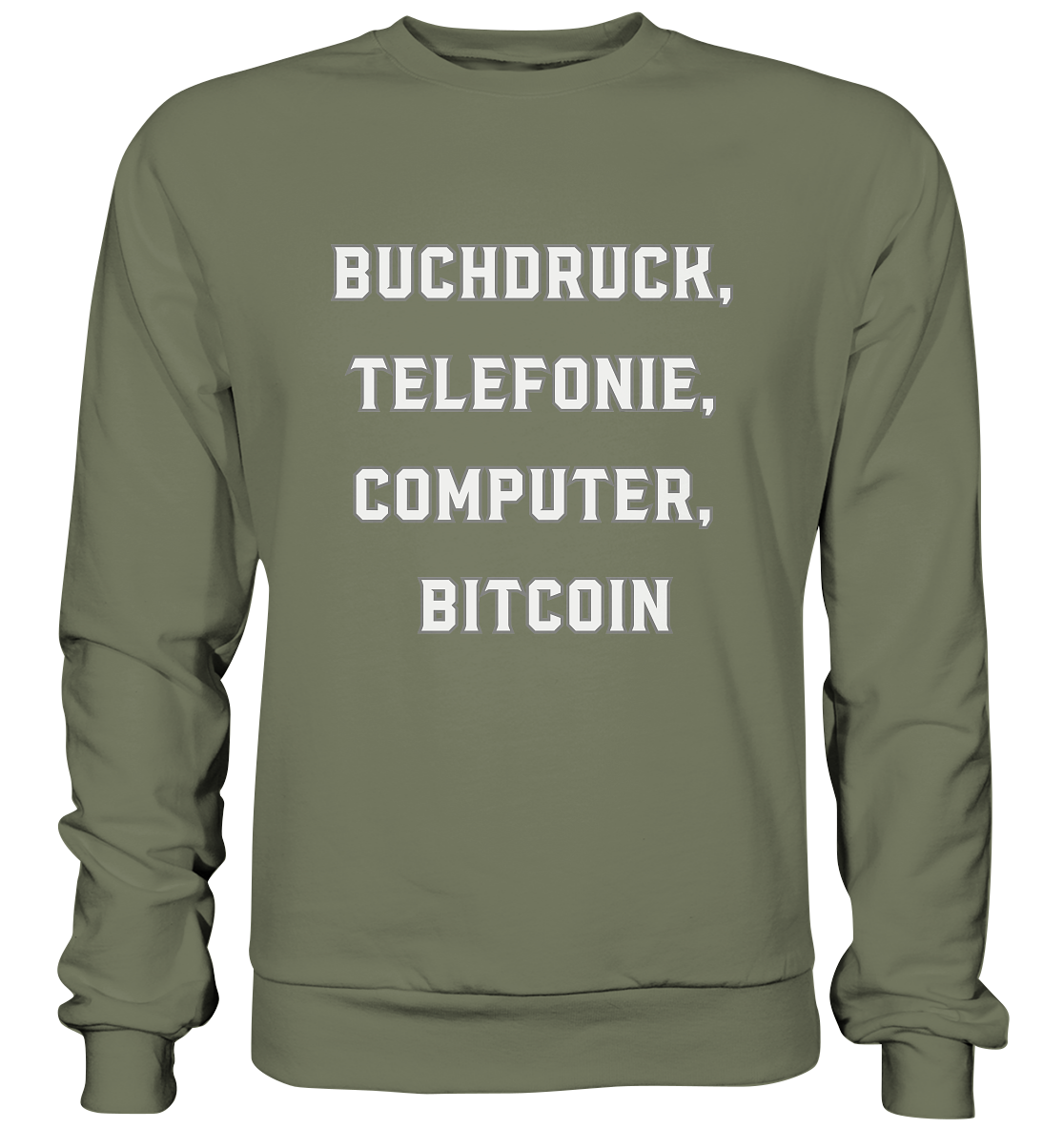 Buchdruck, Telefonie, Computer, Bitcoin  - Premium Sweatshirt