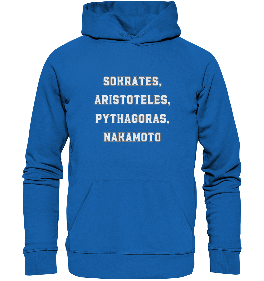 SOKRATES, ARISTOTELES, PHYTHAGORAS, NAKAMOTO  - Premium Unisex Hoodie