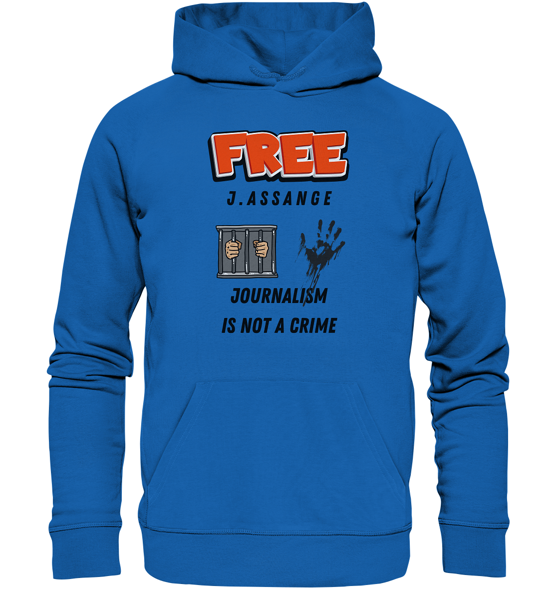 FREE J.ASSANGE - JOURNALISM IS NOT A CRIME (2 GRAFIKEN) - Premium Unisex Hoodie