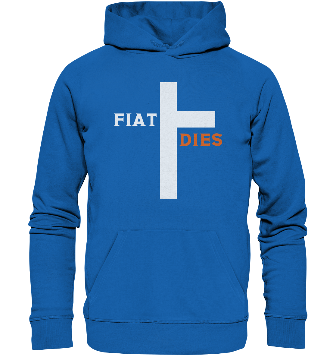 FIAT DIES  (Version: "FIAT" in weiss, "DIES" in orange) - Premium Unisex Hoodie