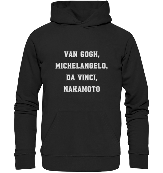 van Gogh, Michelangelo, da Vinci, Nakamoto - Premium Unisex Hoodie