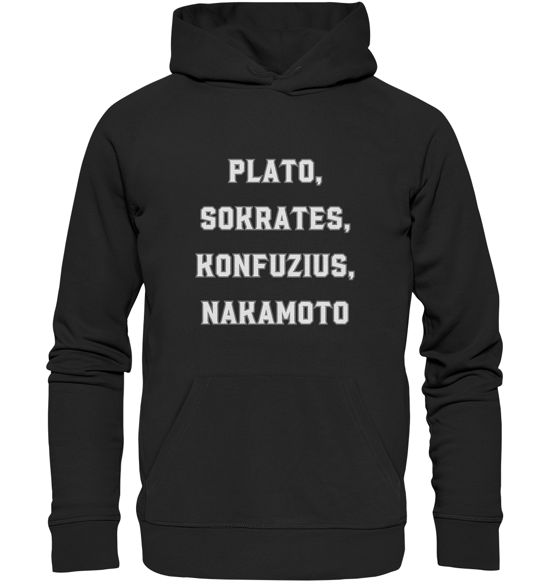 PLATO, SOKRATES, KONFUZIUS, NAKAMOTO  - Premium Unisex Hoodie