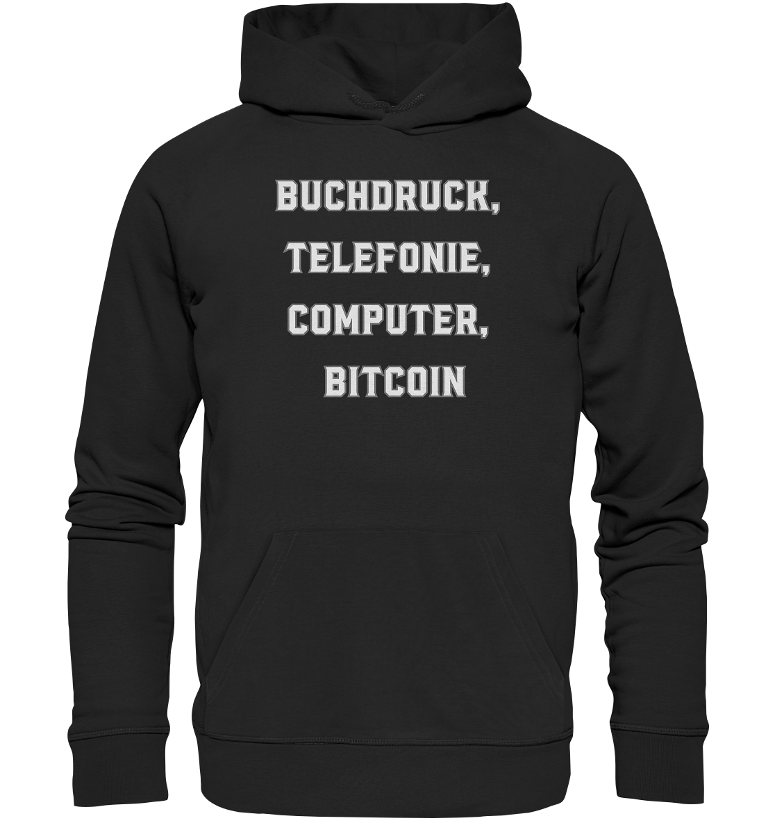 Buchdruck, Telefonie, Computer, Bitcoin  - Premium Unisex Hoodie