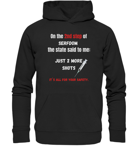 12 steps of serfdom - STEP 2 - (Vorder- UND Rückseite) - Premium Unisex Hoodie