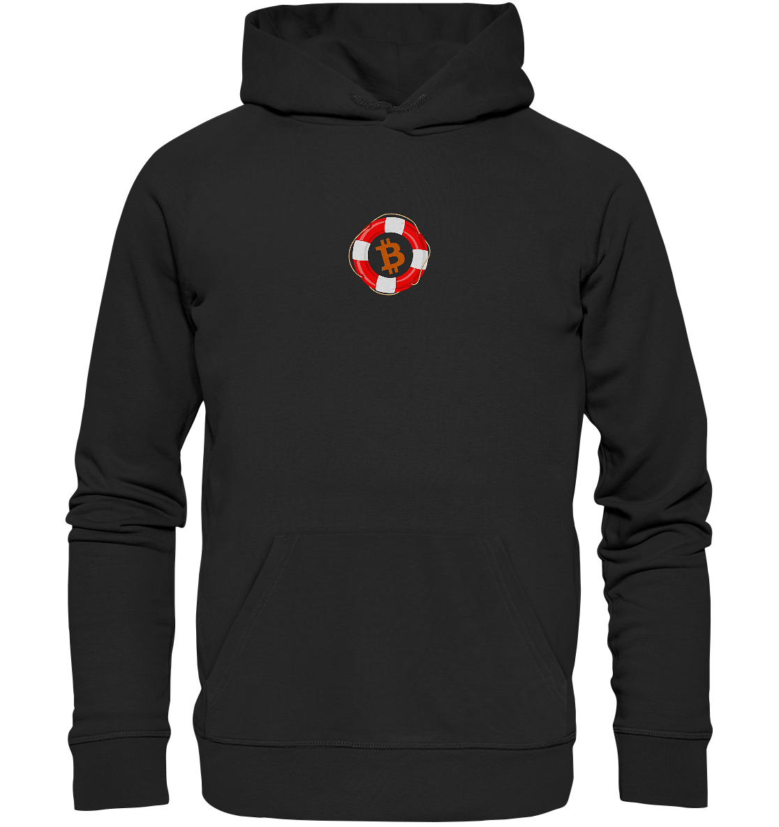 Minimalistisch Rettungsring Bitcoin - Premium Unisex Hoodie