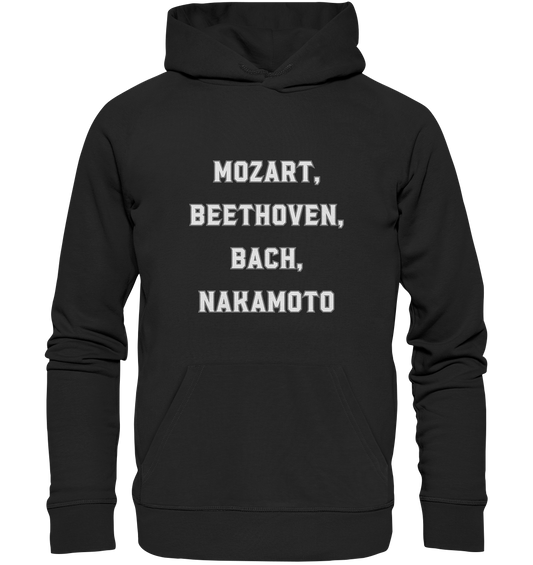 MOZART, BEETHOVEN, BACH, NAKAMOTO  - Premium Unisex Hoodie