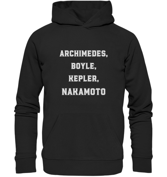 ARCHIMEDES, BOYLE, KEPLER, NAKAMOTO - Premium Unisex Hoodie