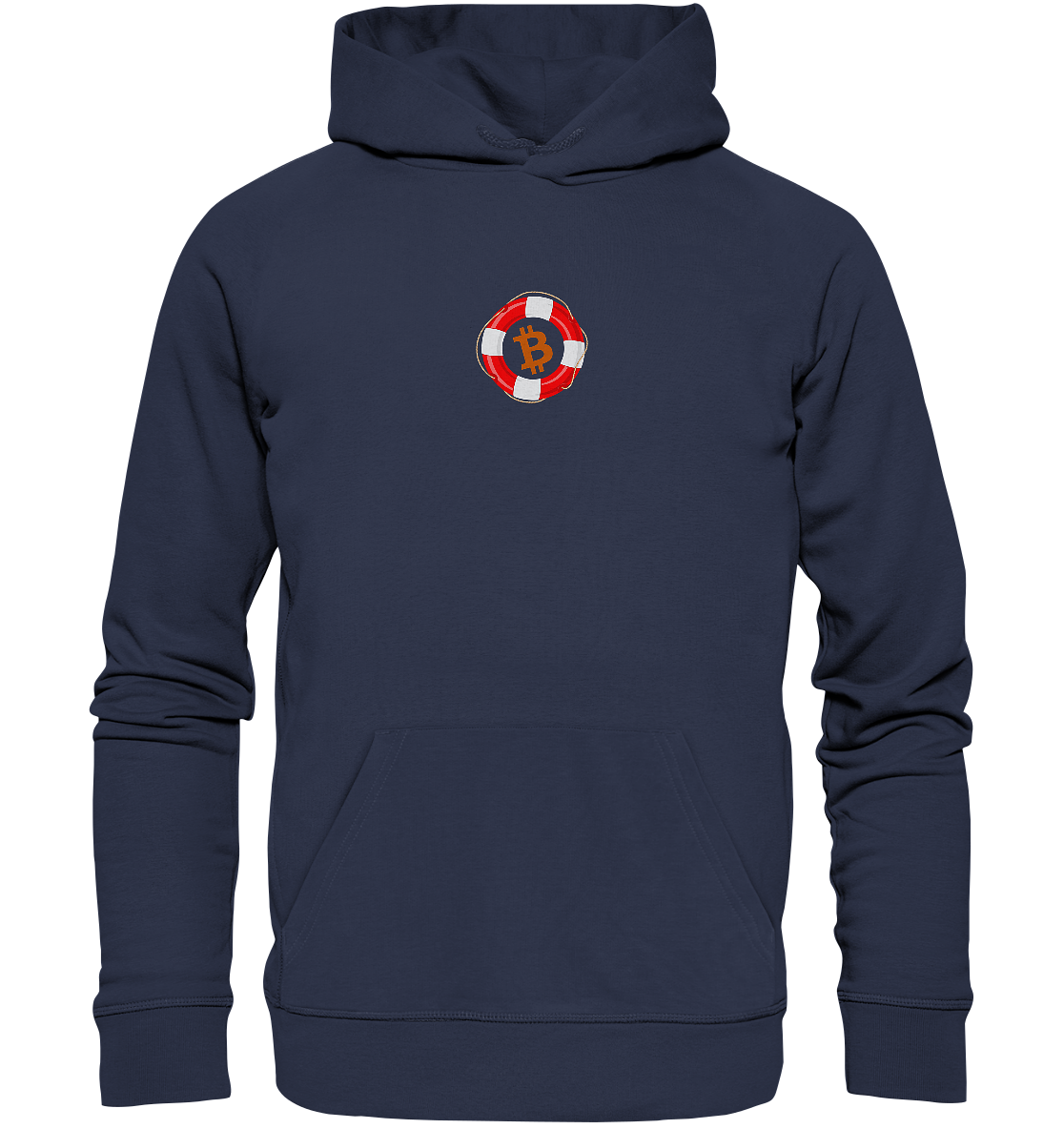 Minimalistisch Rettungsring Bitcoin - Premium Unisex Hoodie