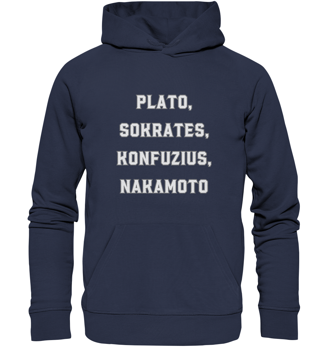 PLATO, SOKRATES, KONFUZIUS, NAKAMOTO  - Premium Unisex Hoodie