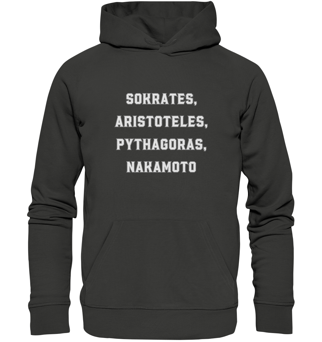 SOKRATES, ARISTOTELES, PHYTHAGORAS, NAKAMOTO  - Premium Unisex Hoodie