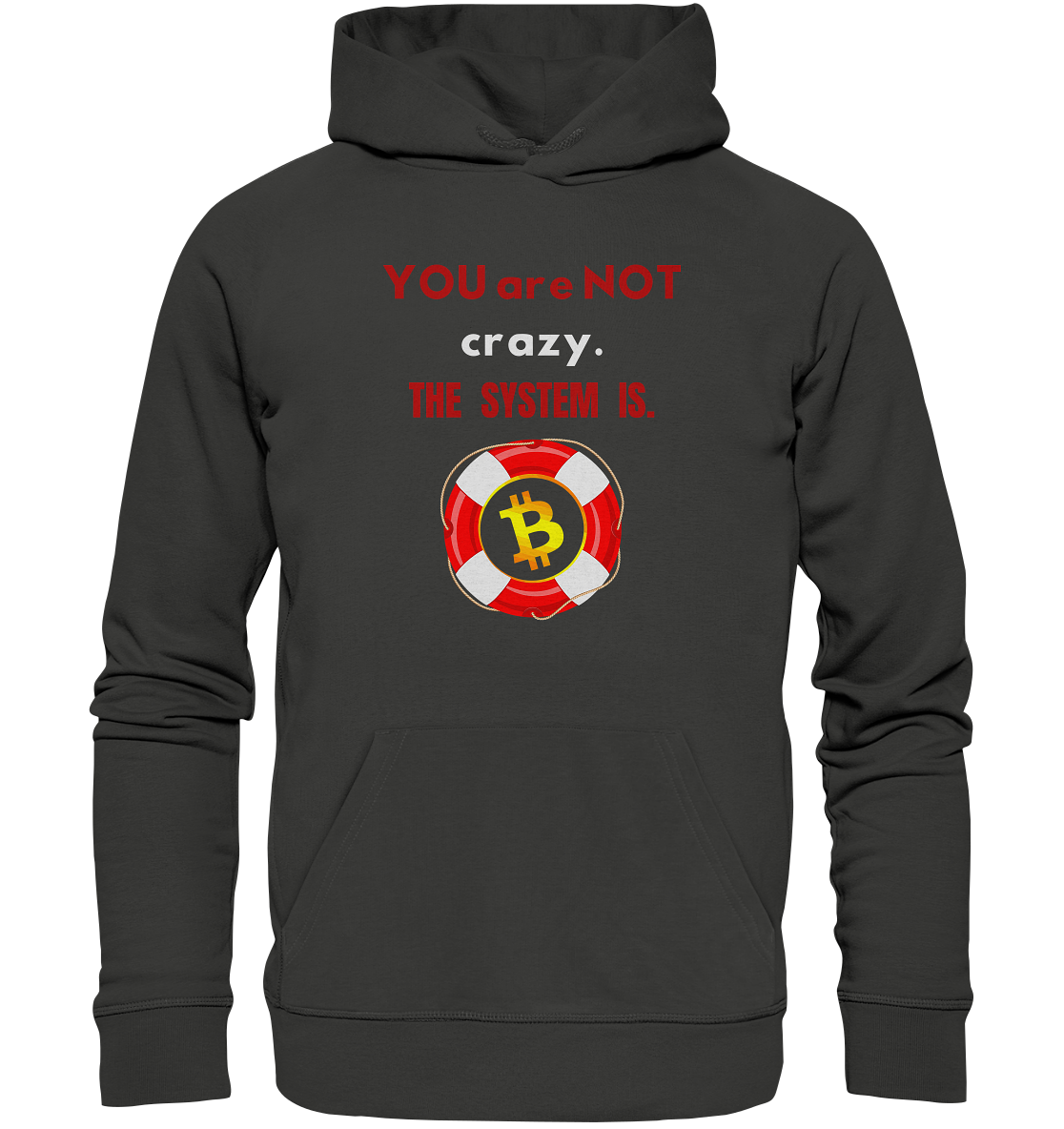 YOU are NOT crazy, THE SYSTEM IS. (BTC Rettungsring) - Premium Unisex Hoodie