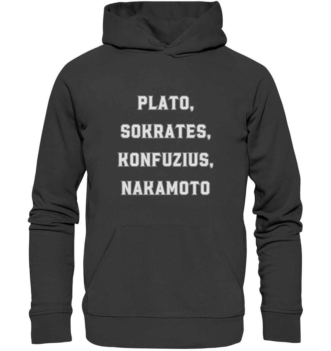 PLATO, SOKRATES, KONFUZIUS, NAKAMOTO  - Premium Unisex Hoodie