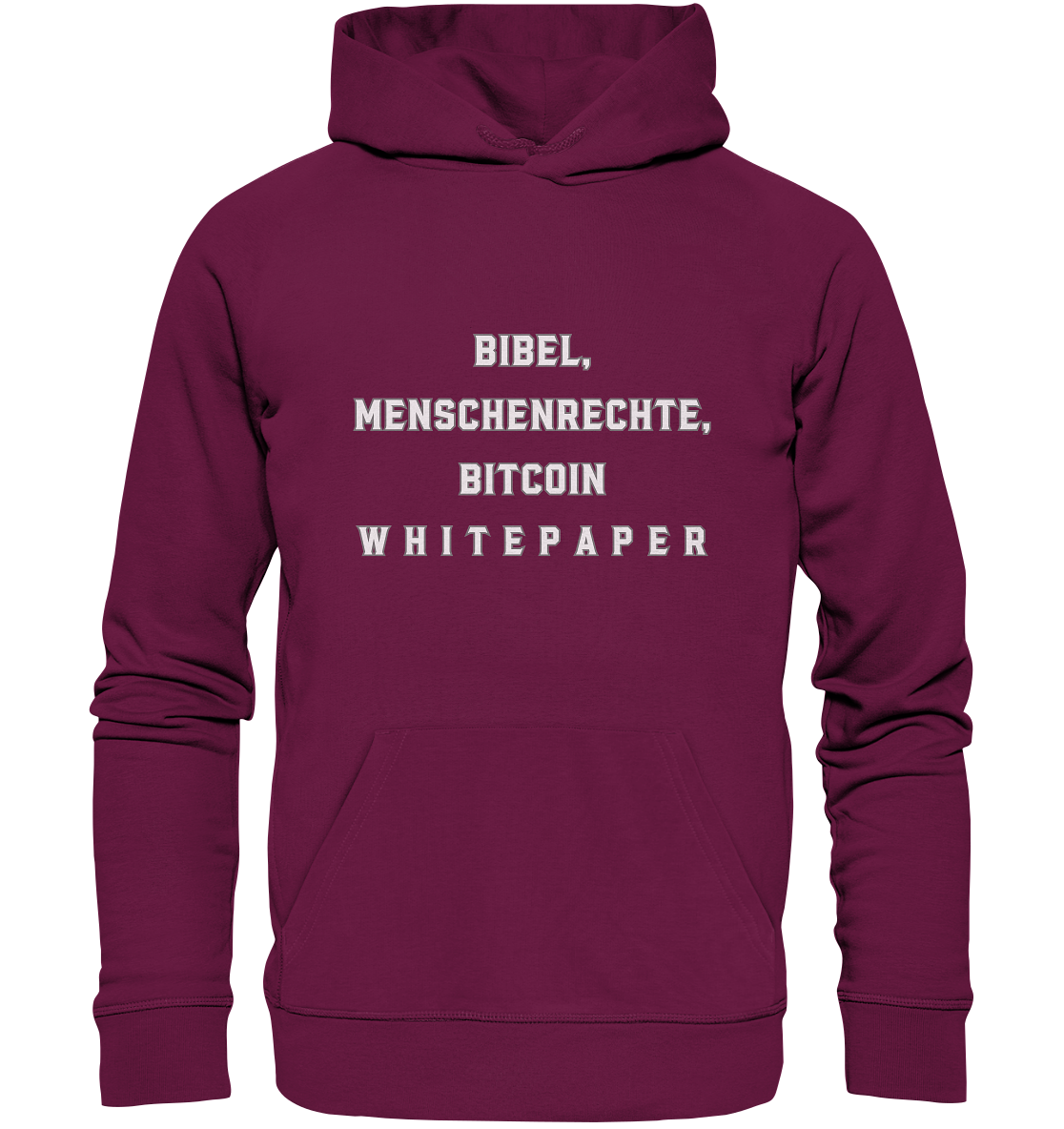 BIBEL, MENSCHENRECHTE, BITCOIN W H I T E P A P E R  - Premium Unisex Hoodie