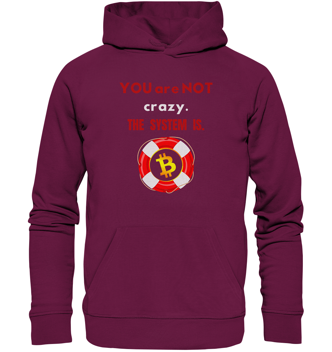 YOU are NOT crazy, THE SYSTEM IS. (BTC Rettungsring) - Premium Unisex Hoodie