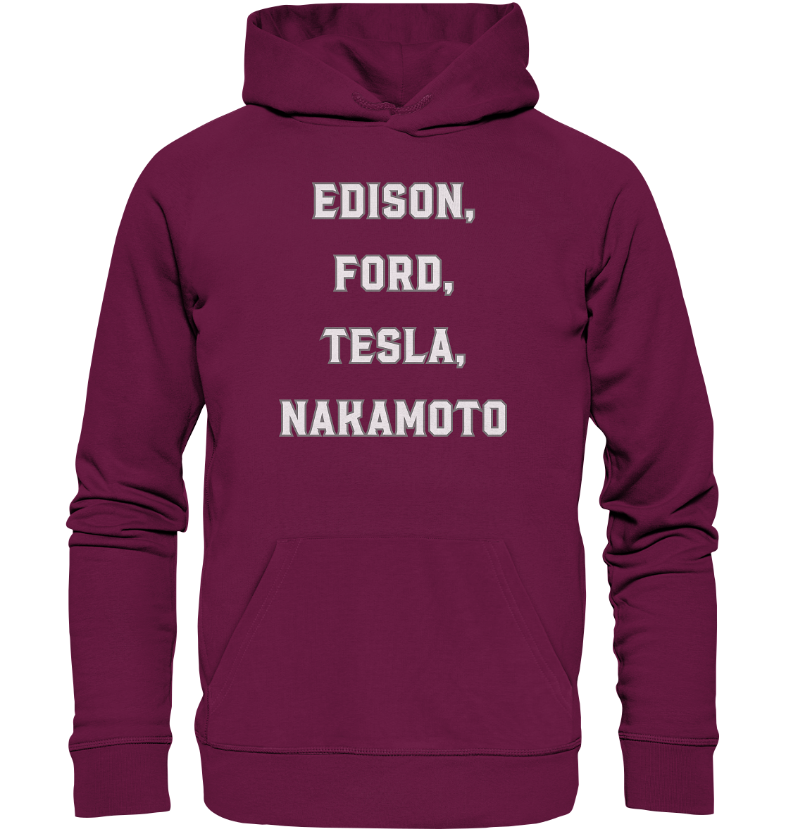 Erfinder: EDISON, FORD, TESLA, NAKAMOTO - Premium Unisex Hoodie