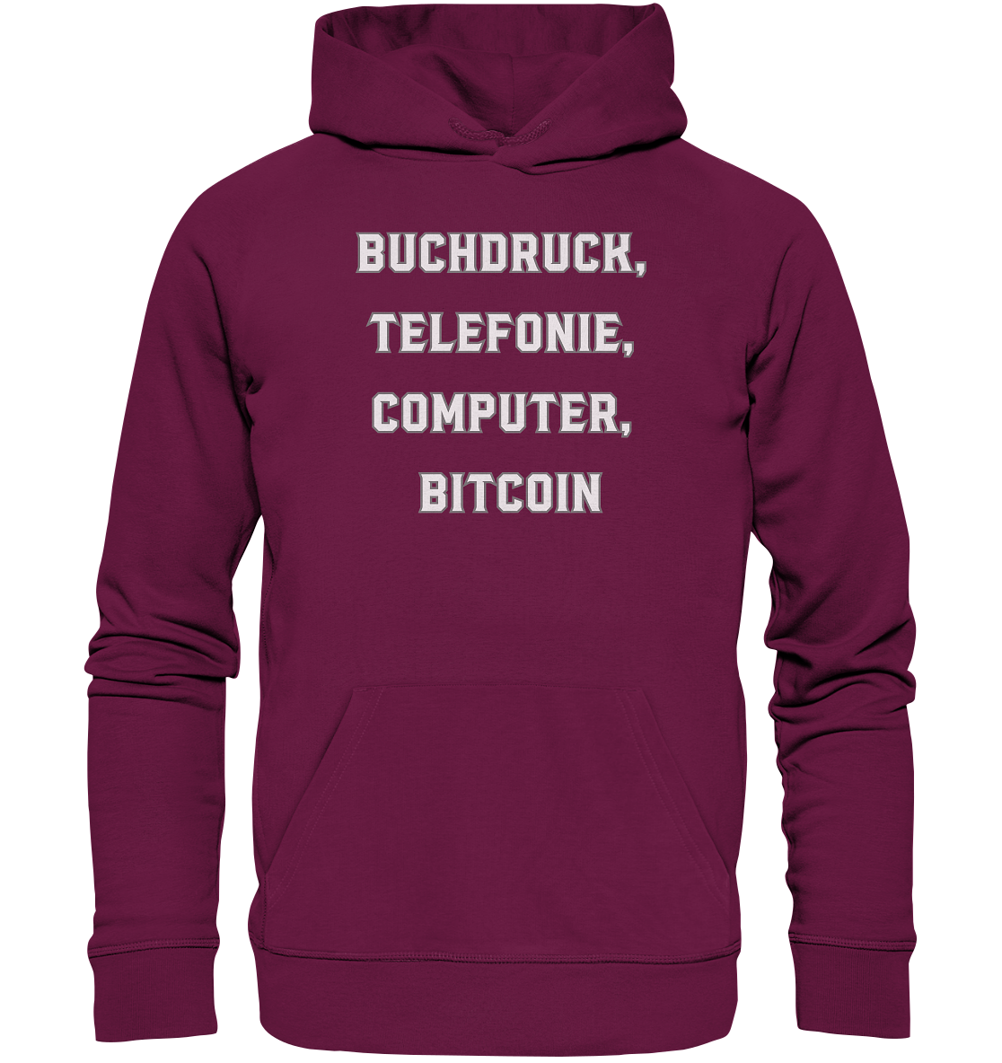 Buchdruck, Telefonie, Computer, Bitcoin  - Premium Unisex Hoodie