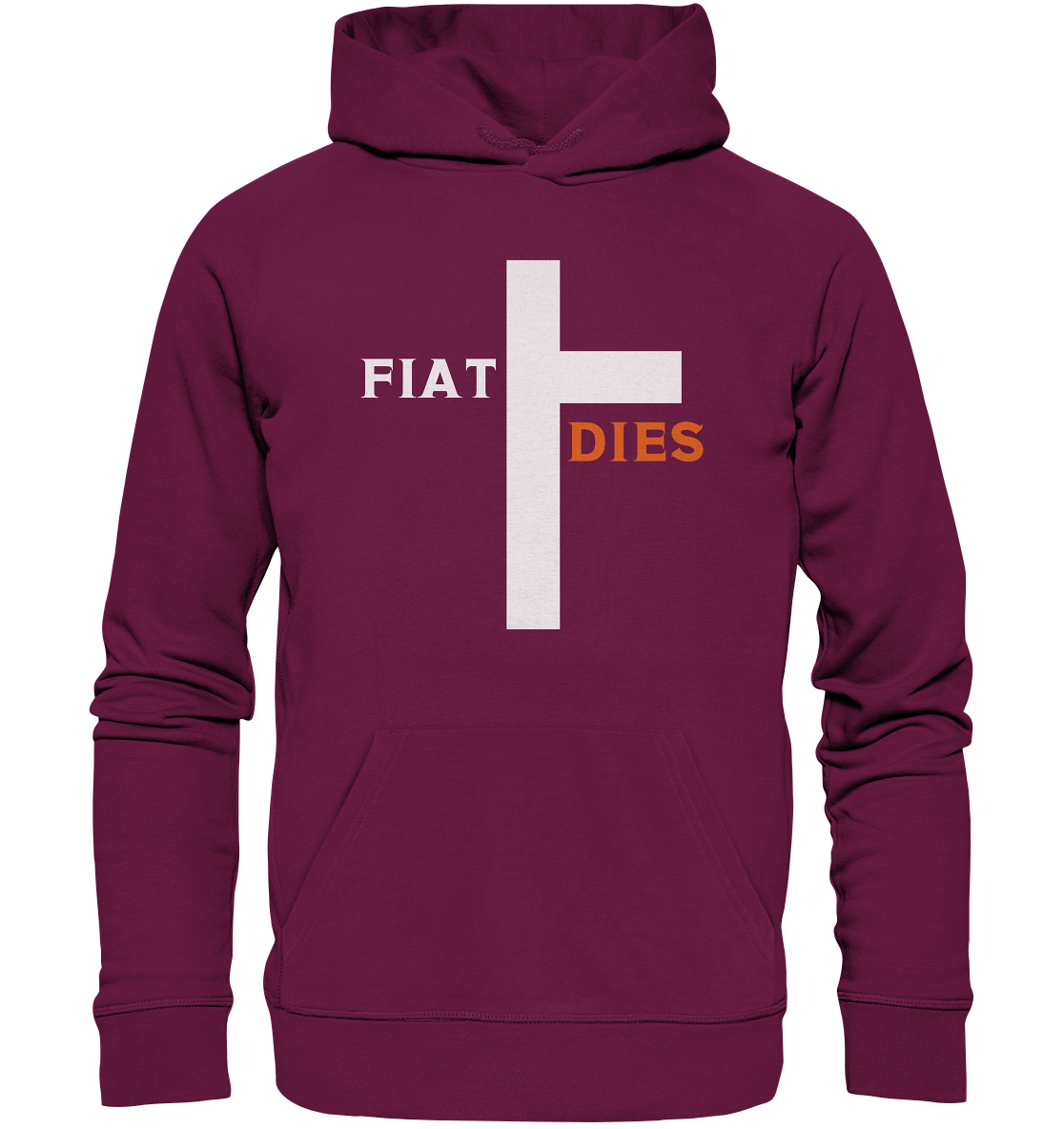 FIAT DIES  (Version: "FIAT" in weiss, "DIES" in orange) - Premium Unisex Hoodie