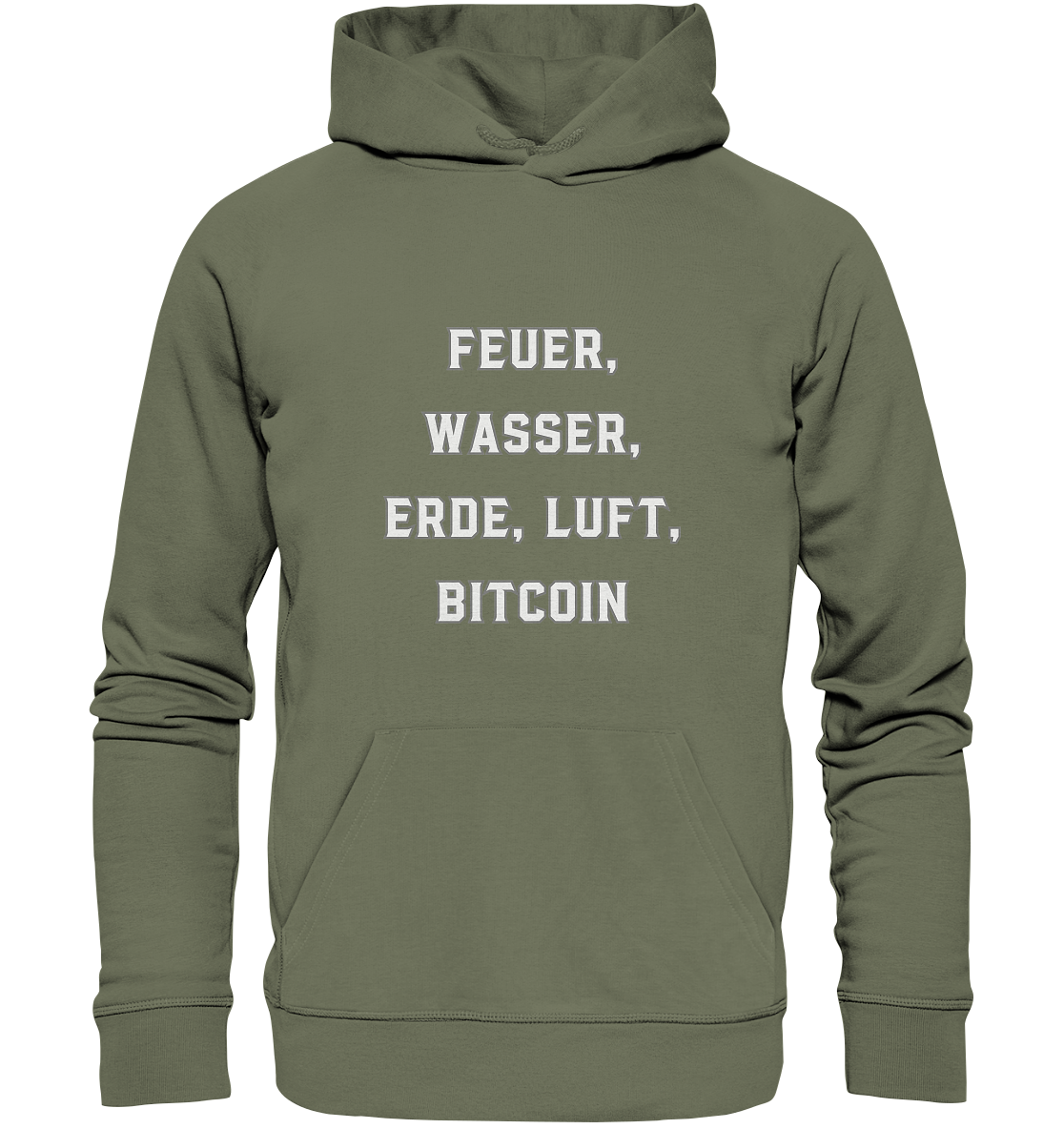 FEUER, WASSER, ERDE, LUFT, BITCOIN - Premium Unisex Hoodie