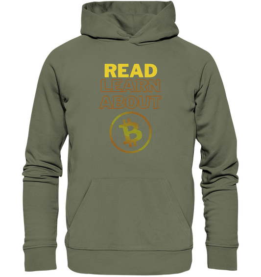 READ - LEARN ABOUT - BTC-Symbol - Premium Unisex Hoodie