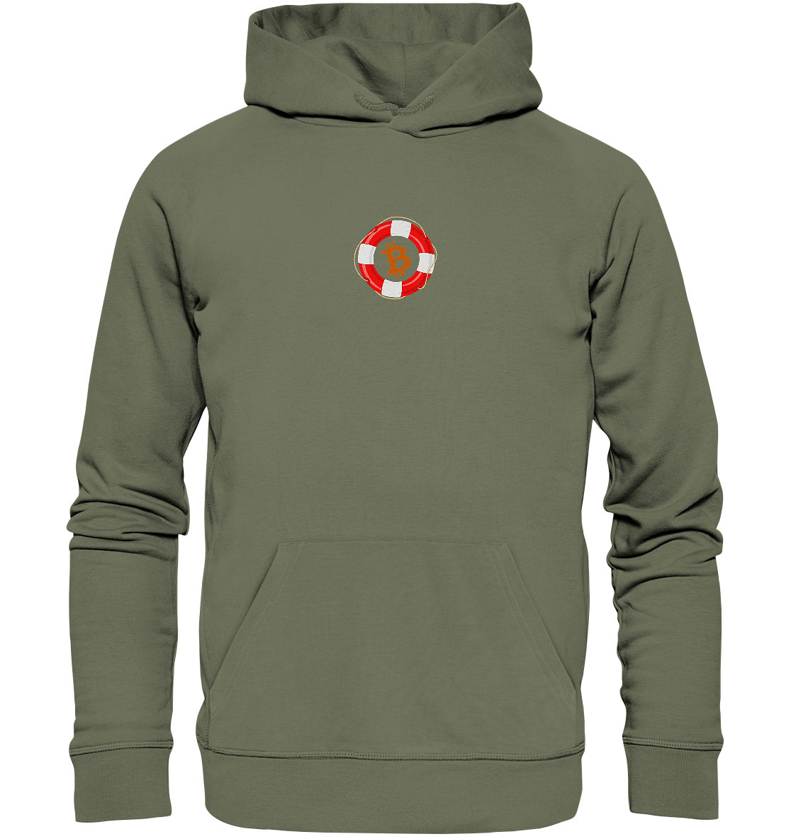 Minimalistisch Rettungsring Bitcoin - Premium Unisex Hoodie