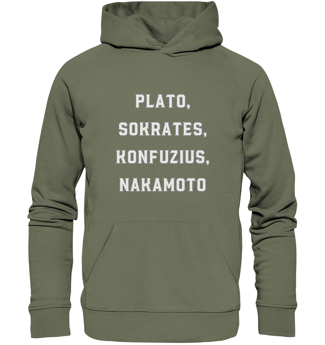 PLATO, SOKRATES, KONFUZIUS, NAKAMOTO  - Premium Unisex Hoodie