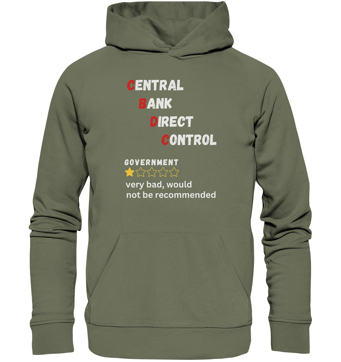 CENTRAL BANK DIRECT CONTROL - GOVERNMENT...not be recommended - STUDY BITCOIN  - Premium Unisex Hoodie