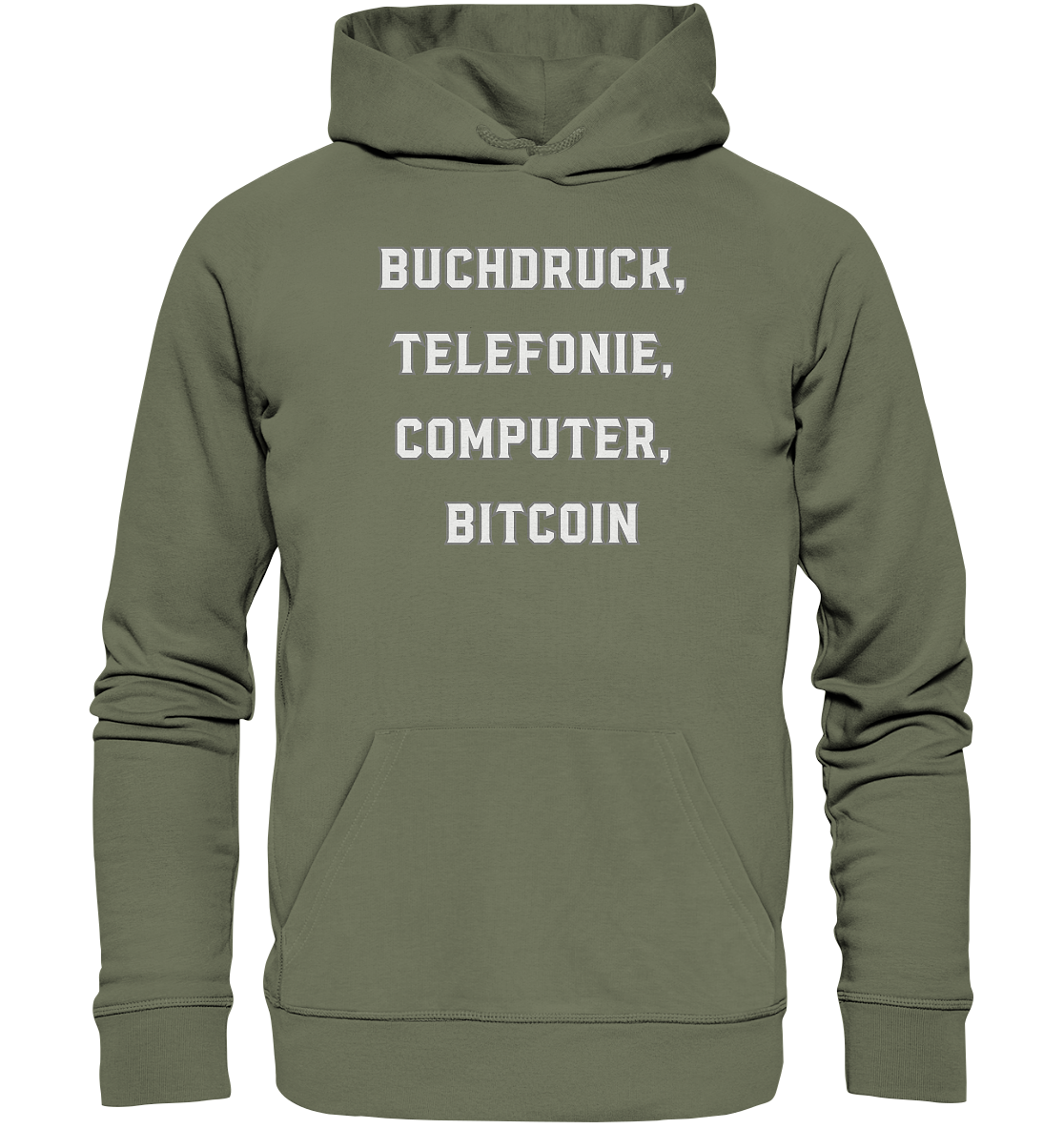 Buchdruck, Telefonie, Computer, Bitcoin  - Premium Unisex Hoodie