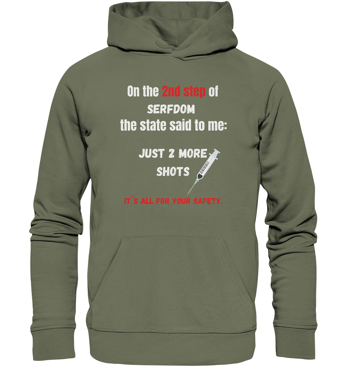 12 steps of serfdom - STEP 2 - (Vorder- UND Rückseite) - Premium Unisex Hoodie