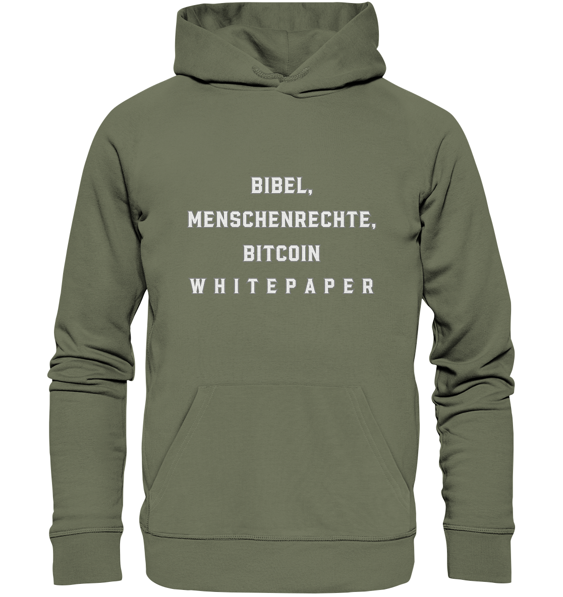 BIBEL, MENSCHENRECHTE, BITCOIN W H I T E P A P E R  - Premium Unisex Hoodie