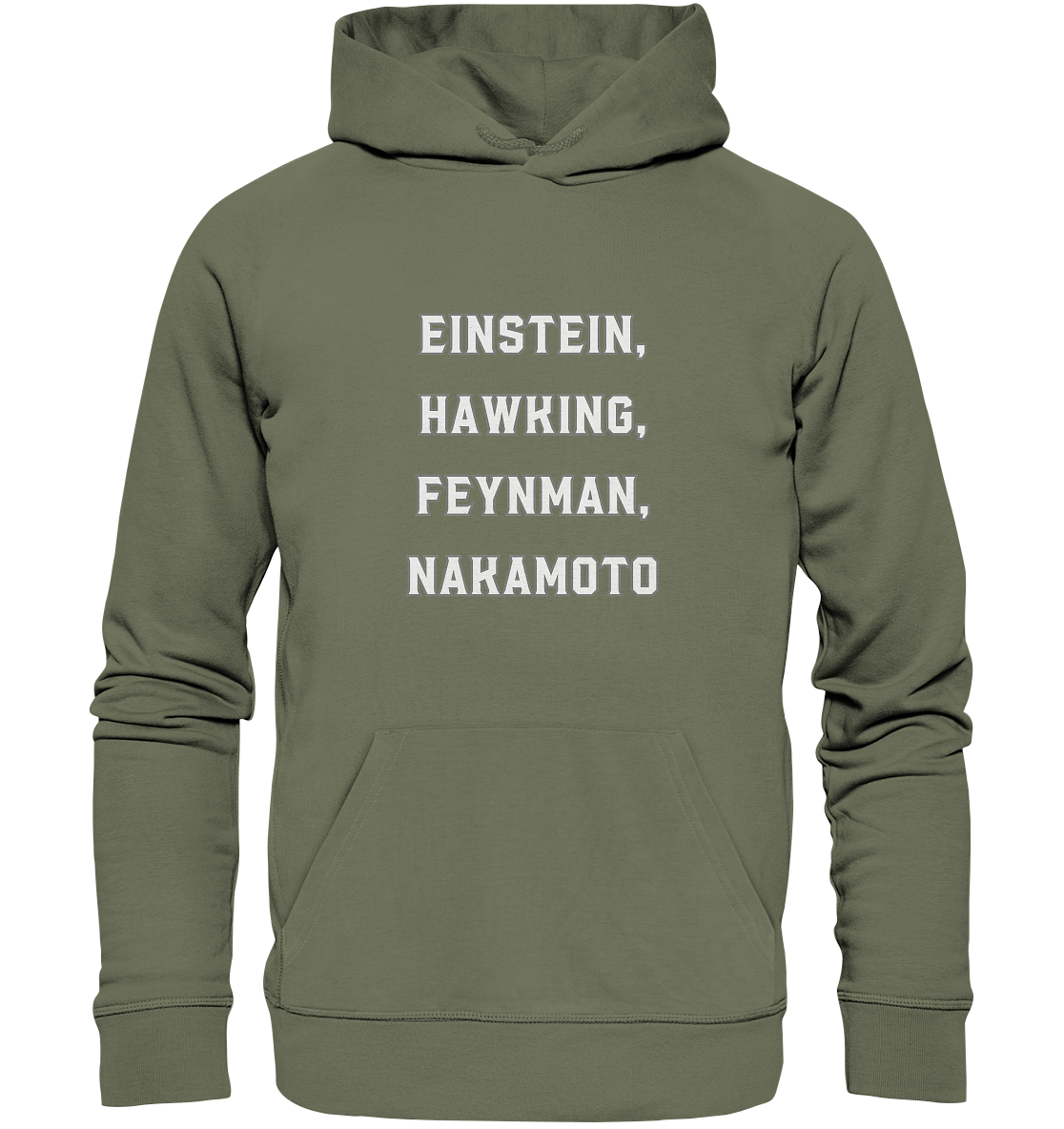 EINSTEIN, HAWKING, FEYNMAN, NAKAMOTO - Premium Unisex Hoodie